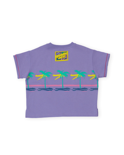 Oversized Palm Beach T-shirt Purple - Goldie+Ace