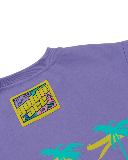 Oversized Palm Beach T-shirt Purple - Goldie+Ace