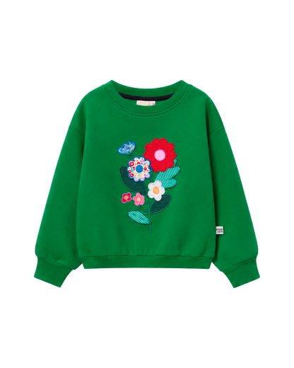 Flower Patched Oversized Sweatshirt