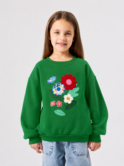 Flower Patched Oversized Sweatshirt