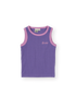 Embroidered Colour Pop Rib Singlet Purple Pink - Goldie+Ace