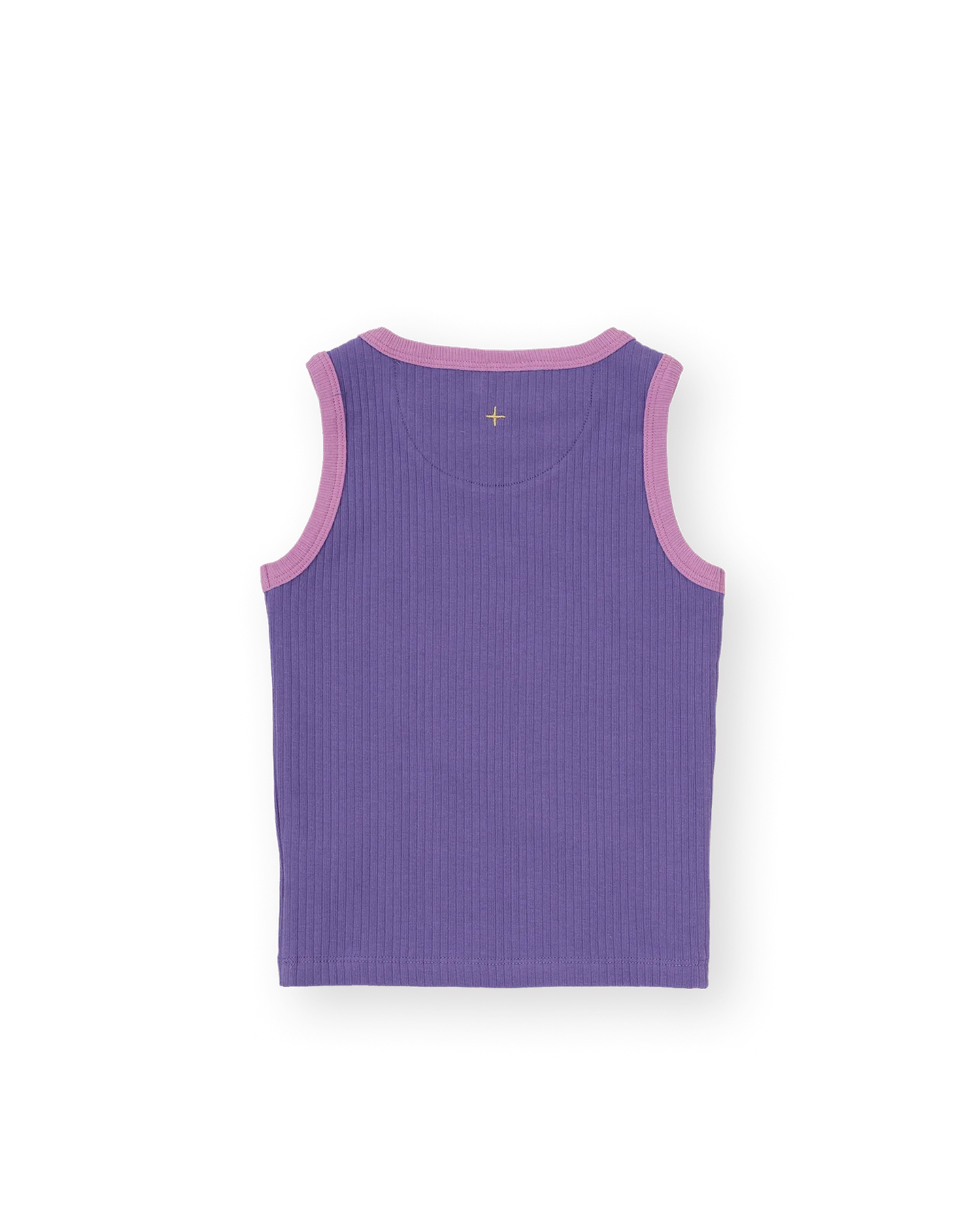 Embroidered Colour Pop Rib Singlet Purple Pink - Goldie+Ace