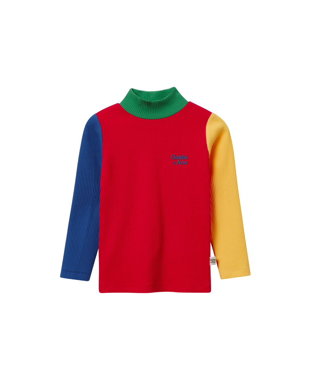 High Neck Primary Colour Block Rib Skivvy
