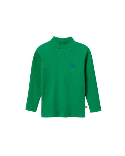 High Neck Green Rib Skivvy