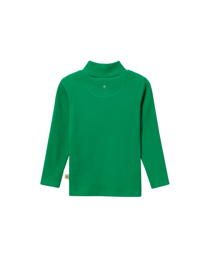High Neck Green Rib Skivvy