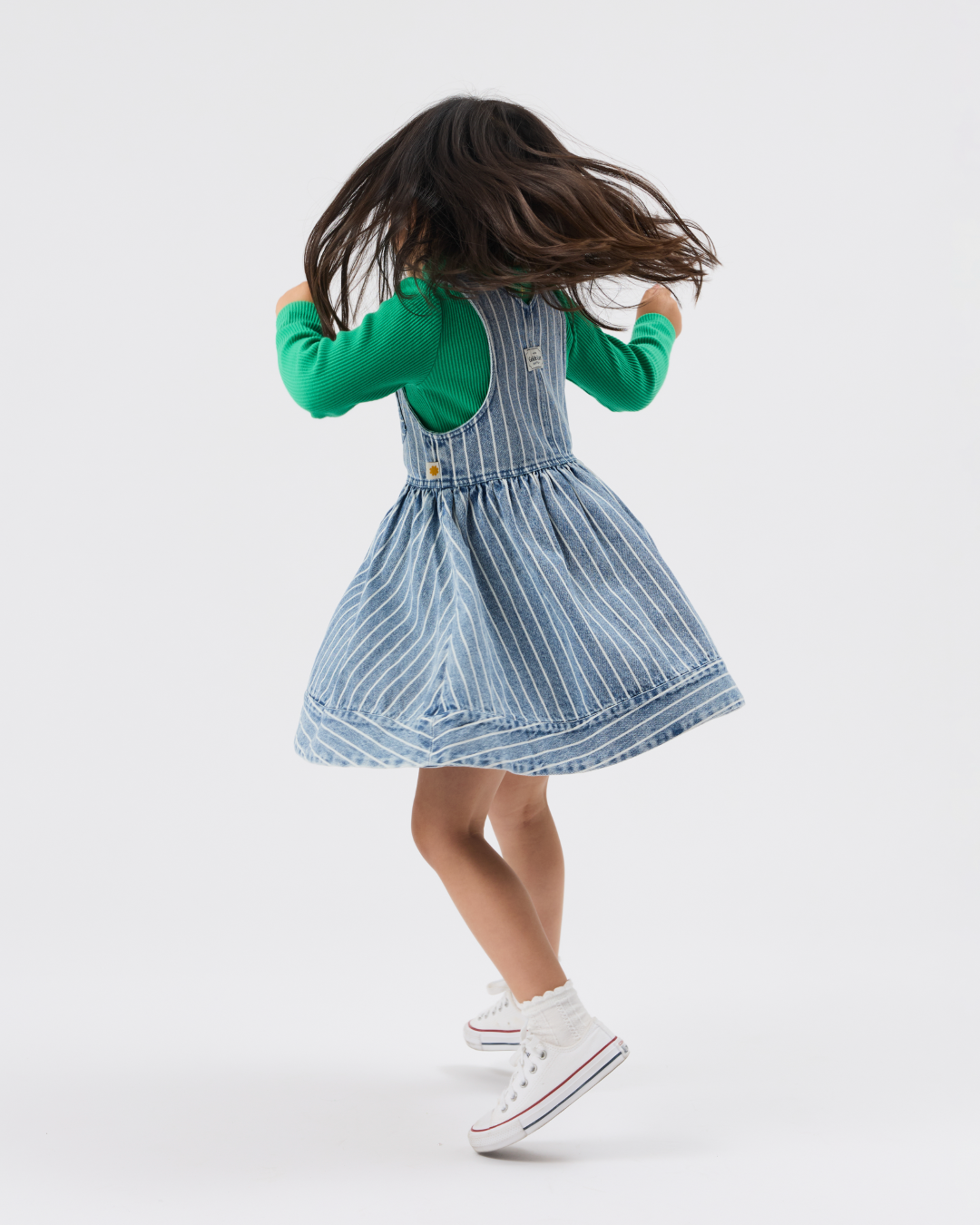 Pinstripe Denim Pinafore