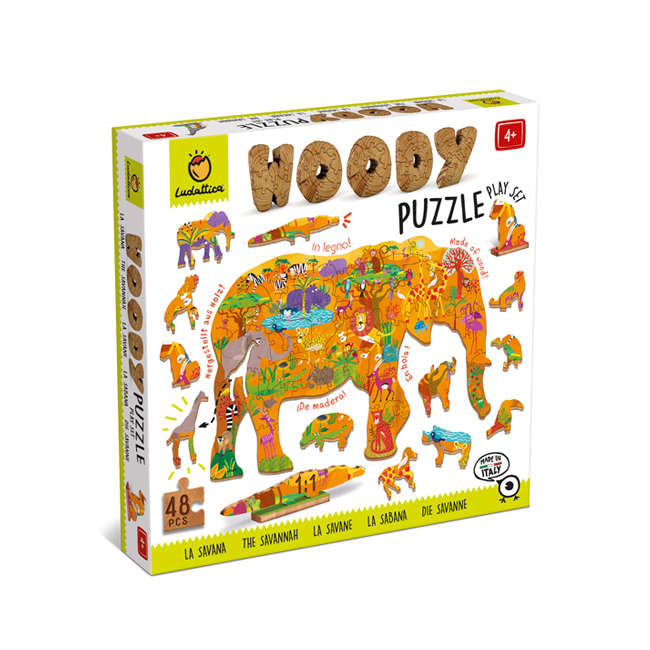 Woody Puzzle Play Set Savanne 48pcs