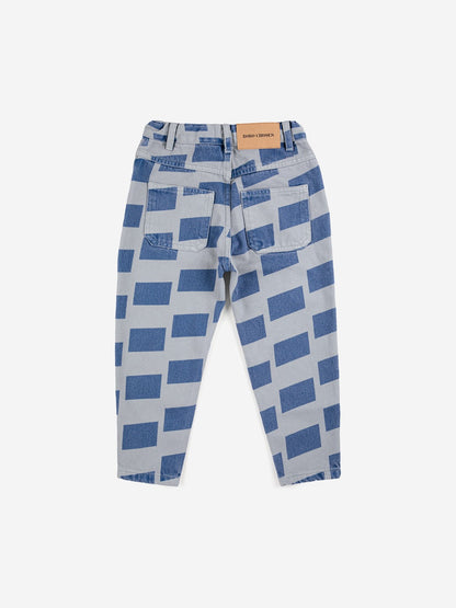 Checker All Over Denim Pants