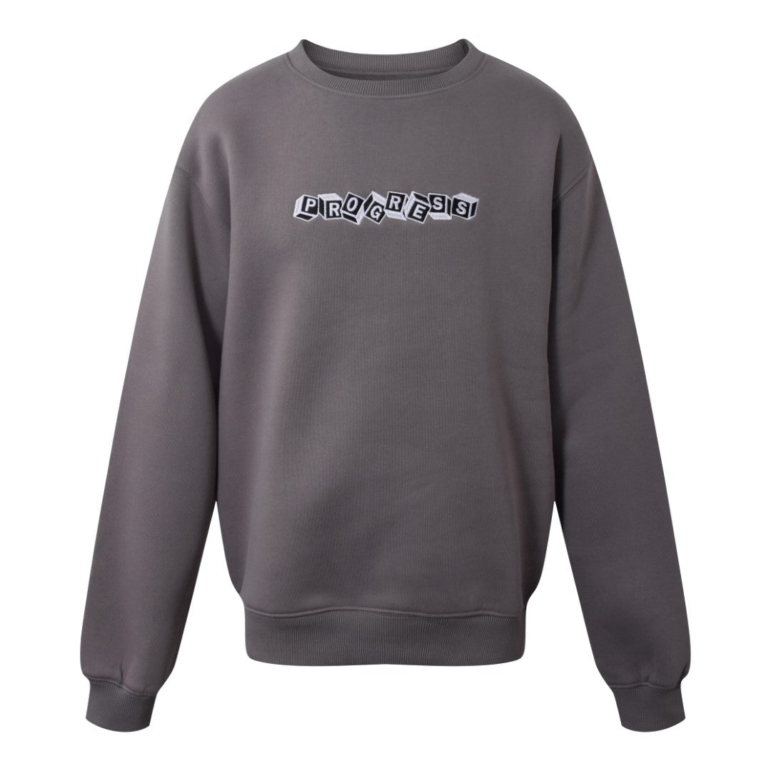 Sweatshirt Crew Neck With Print Dark Grey