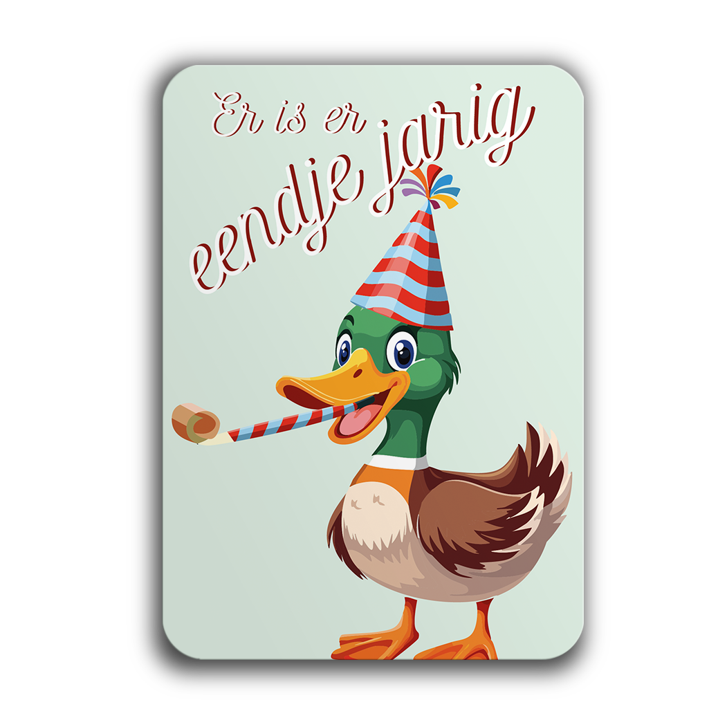 Wenskaart Er Is Er Eendje Jarig