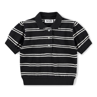 T-shirt SS Raki Black Ivory Stripe