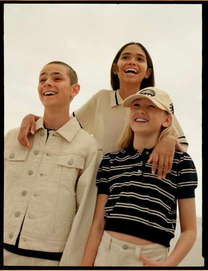 T-shirt SS Raki Black Ivory Stripe