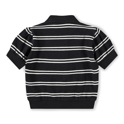 T-shirt SS Raki Black Ivory Stripe