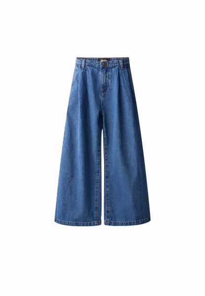 Aeisha Woven Pants Mid Blue Denim