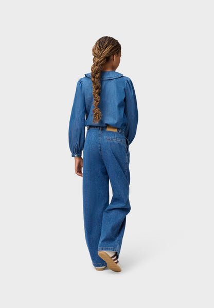 Aeisha Woven Pants Mid Blue Denim