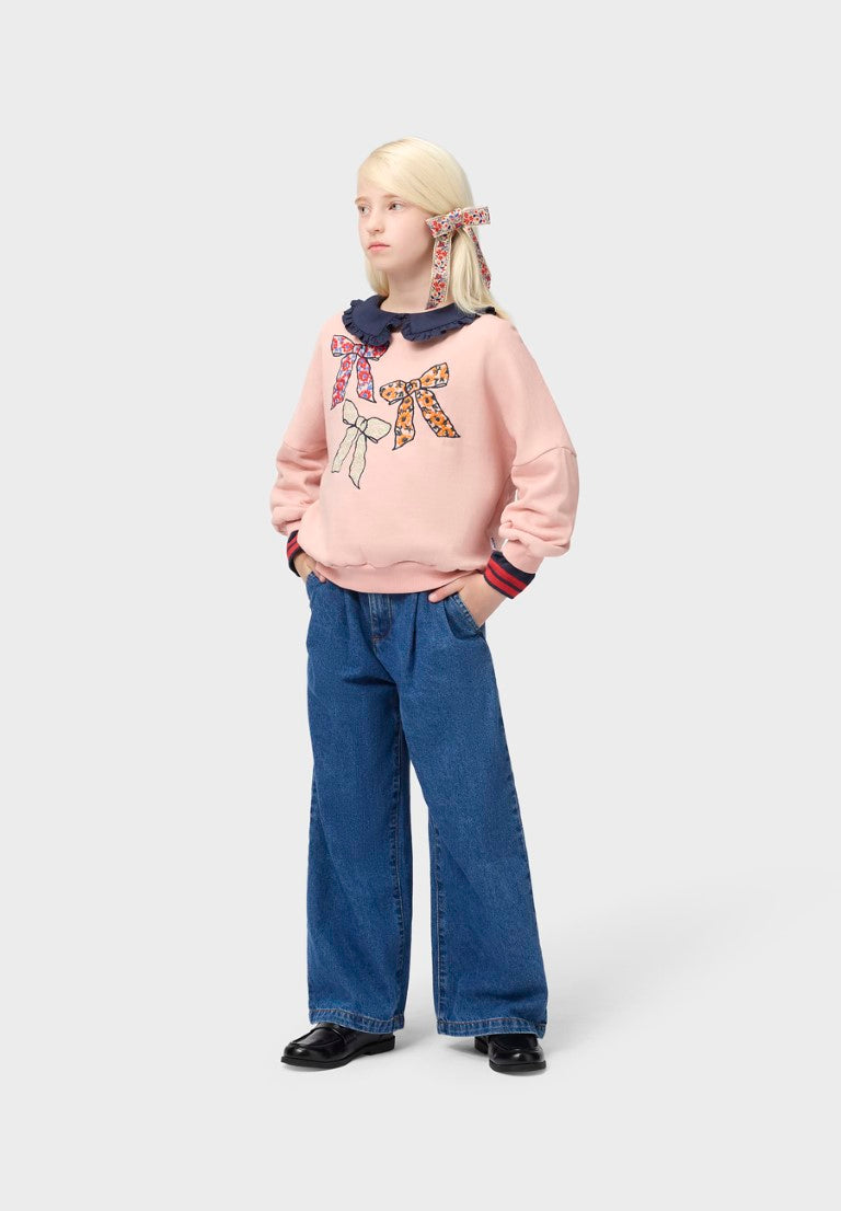 Aeisha Woven Pants Mid Blue Denim