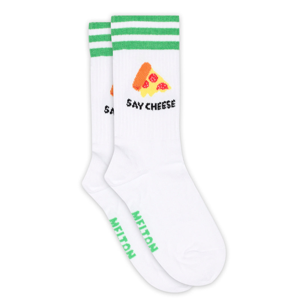 Pizza Socks White