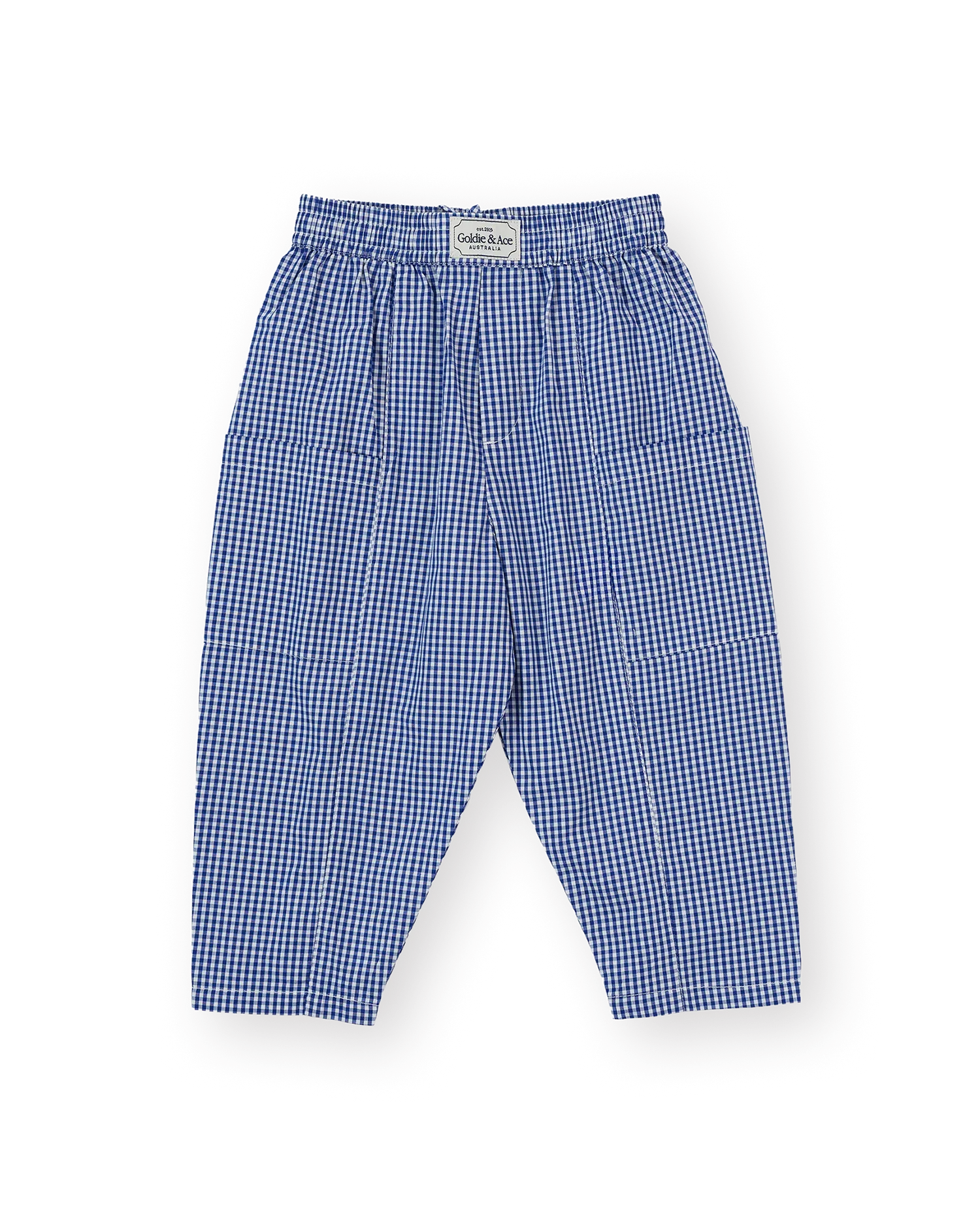 Lightweight Check Kit Pocket Pant Blue - Goldie+Ace