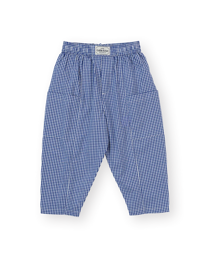 Lightweight Check Kit Pocket Pant Blue - Goldie+Ace