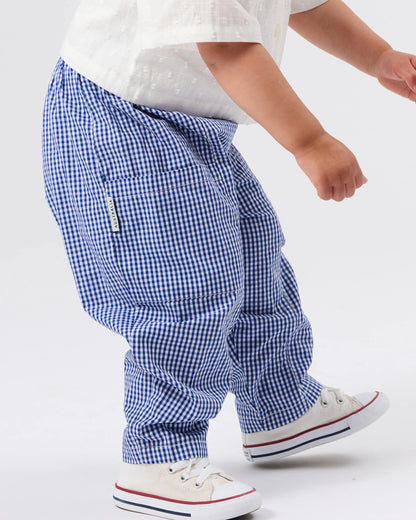 Lightweight Check Kit Pocket Pant Blue - Goldie+Ace