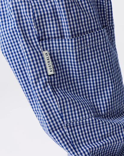 Lightweight Check Kit Pocket Pant Blue - Goldie+Ace