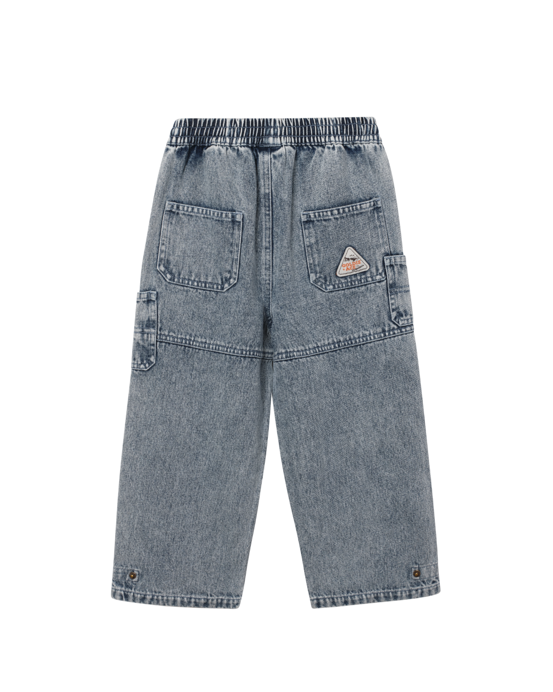 Vintage Wash Denim Utility Jeans