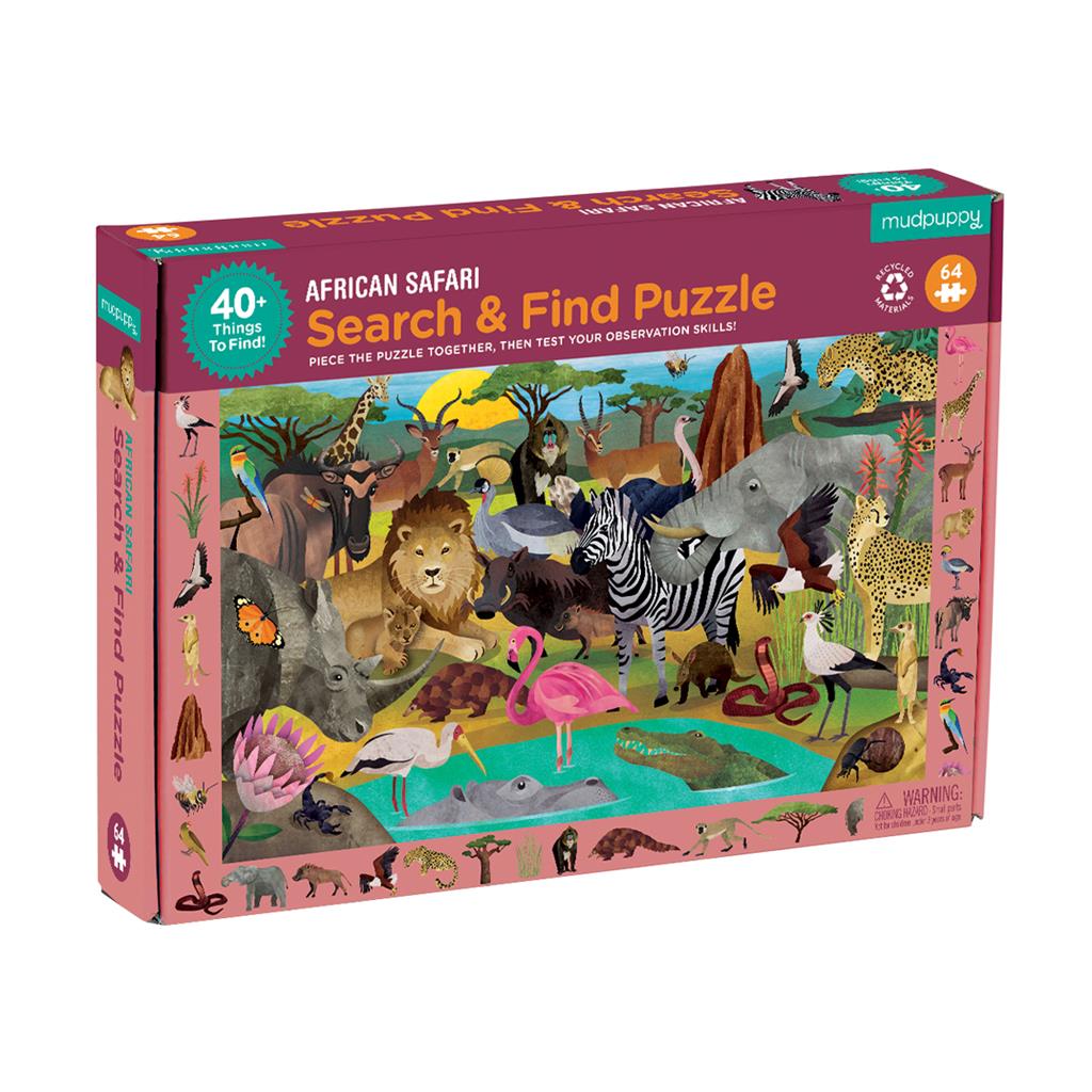 Zoek & Vind Puzzel Afrikaanse Safari 64pcs