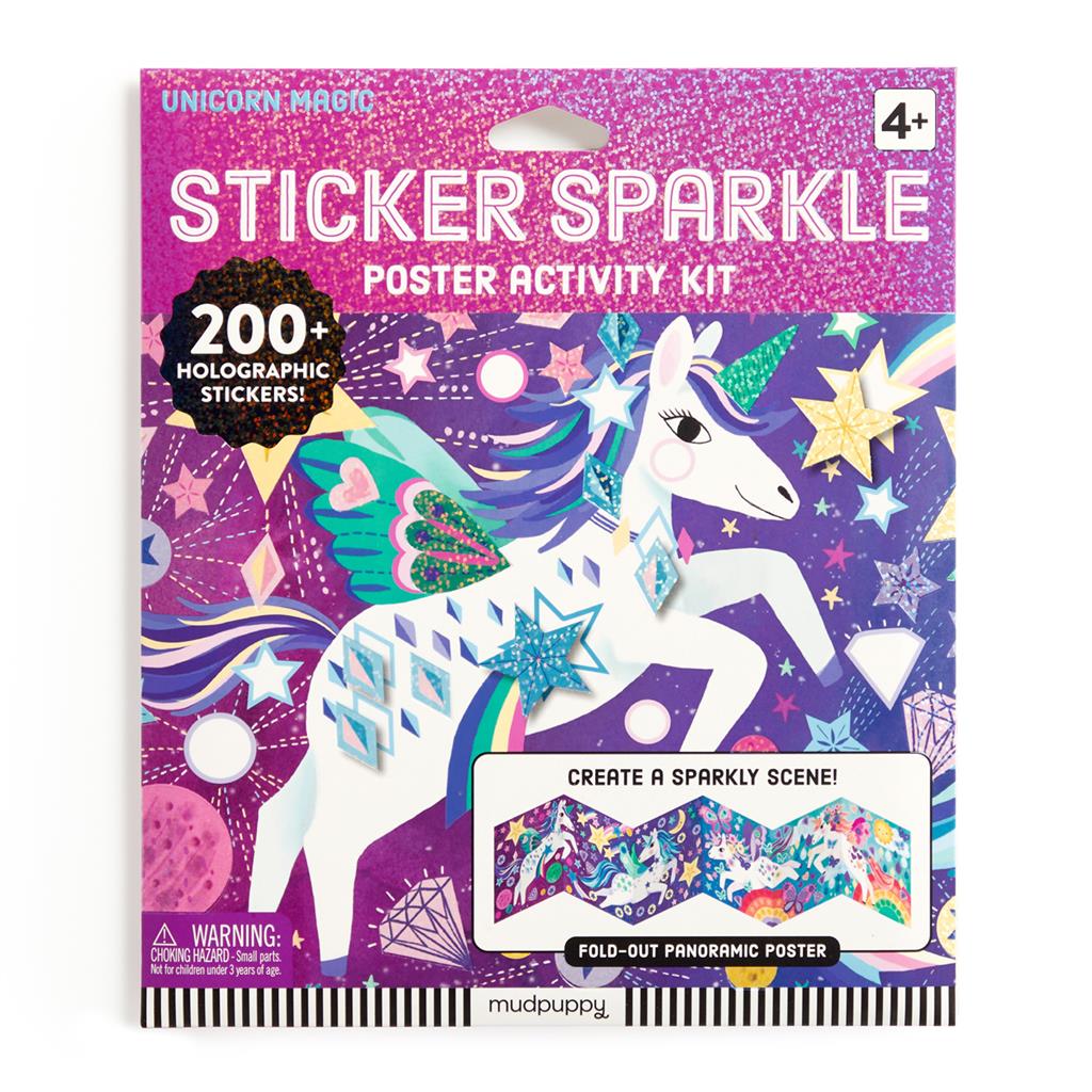 Stickerposter Glitter Magische Unicorns