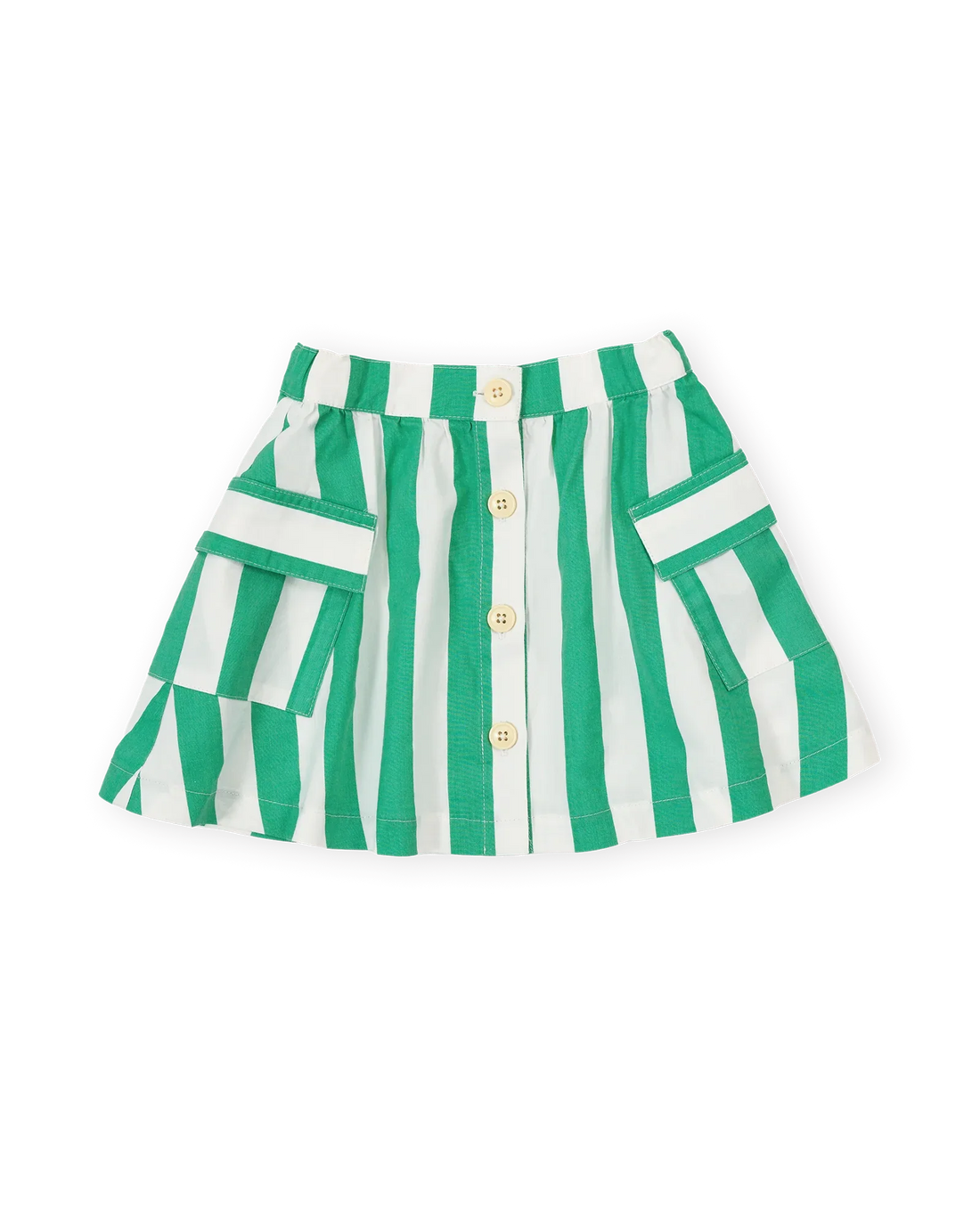 Happy Stripe Pocket Skirt Green White - Goldie+Ace