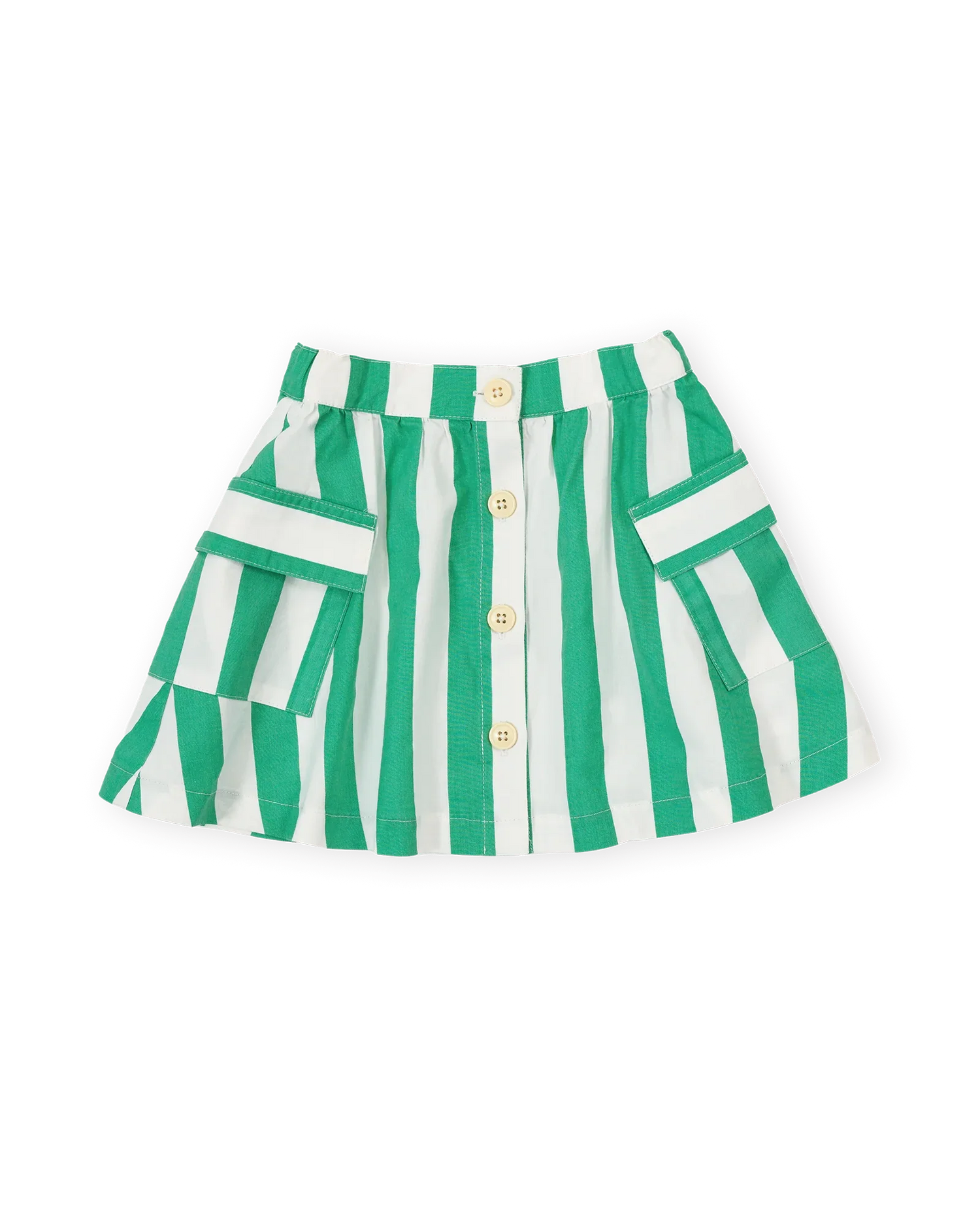 Happy Stripe Pocket Skirt Green White - Goldie+Ace