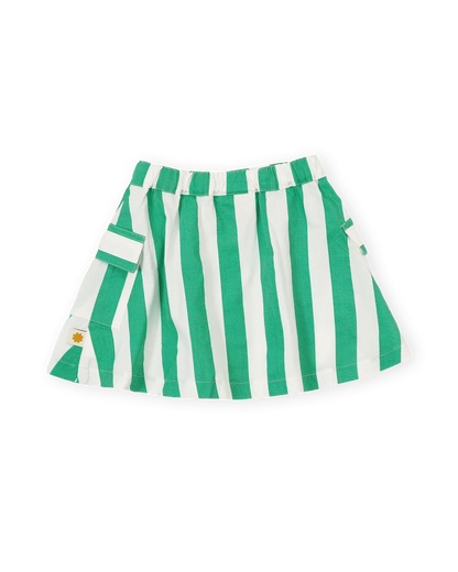 Happy Stripe Pocket Skirt Green White - Goldie+Ace