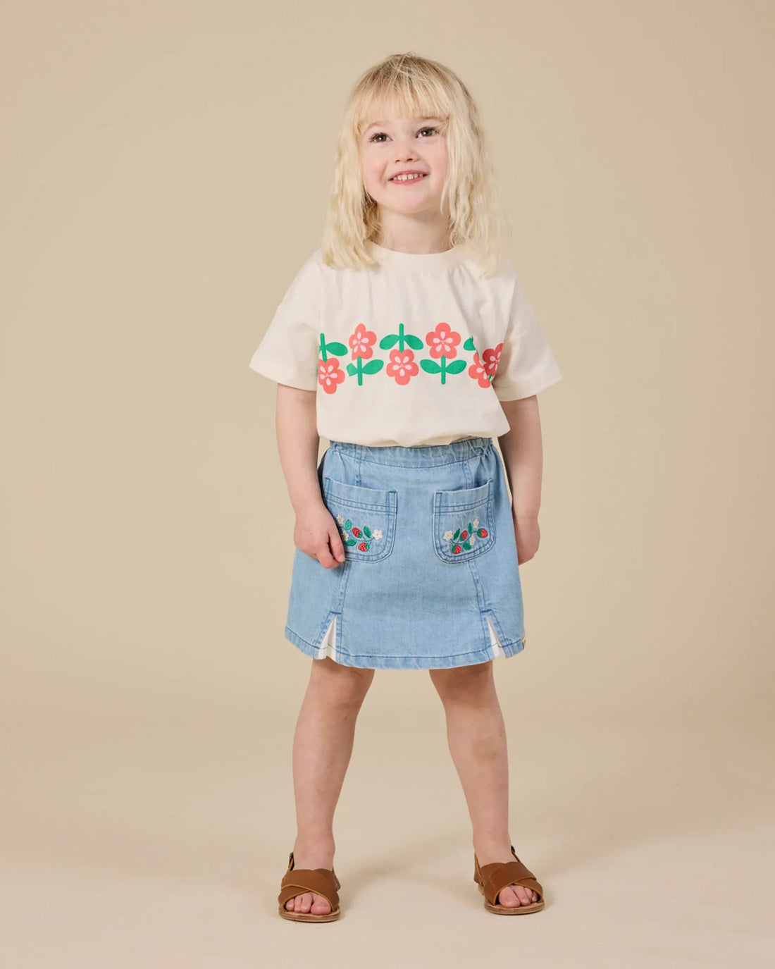 Flower Garden T-shirt Antique White - Goldie+Ace