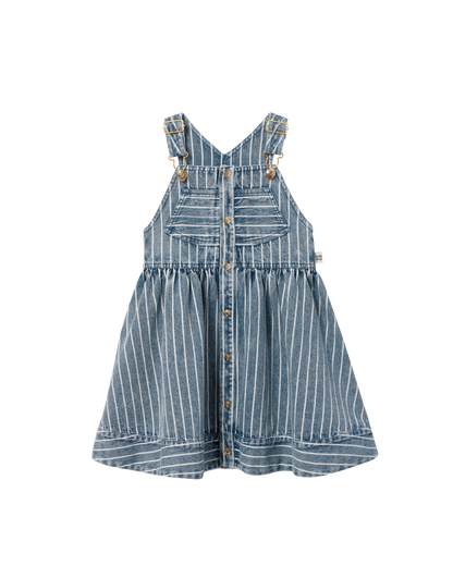 Pinstripe Denim Pinafore