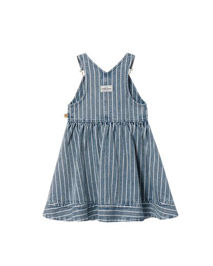 Pinstripe Denim Pinafore
