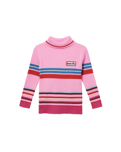 Retro Stripe Roll Neck Knit