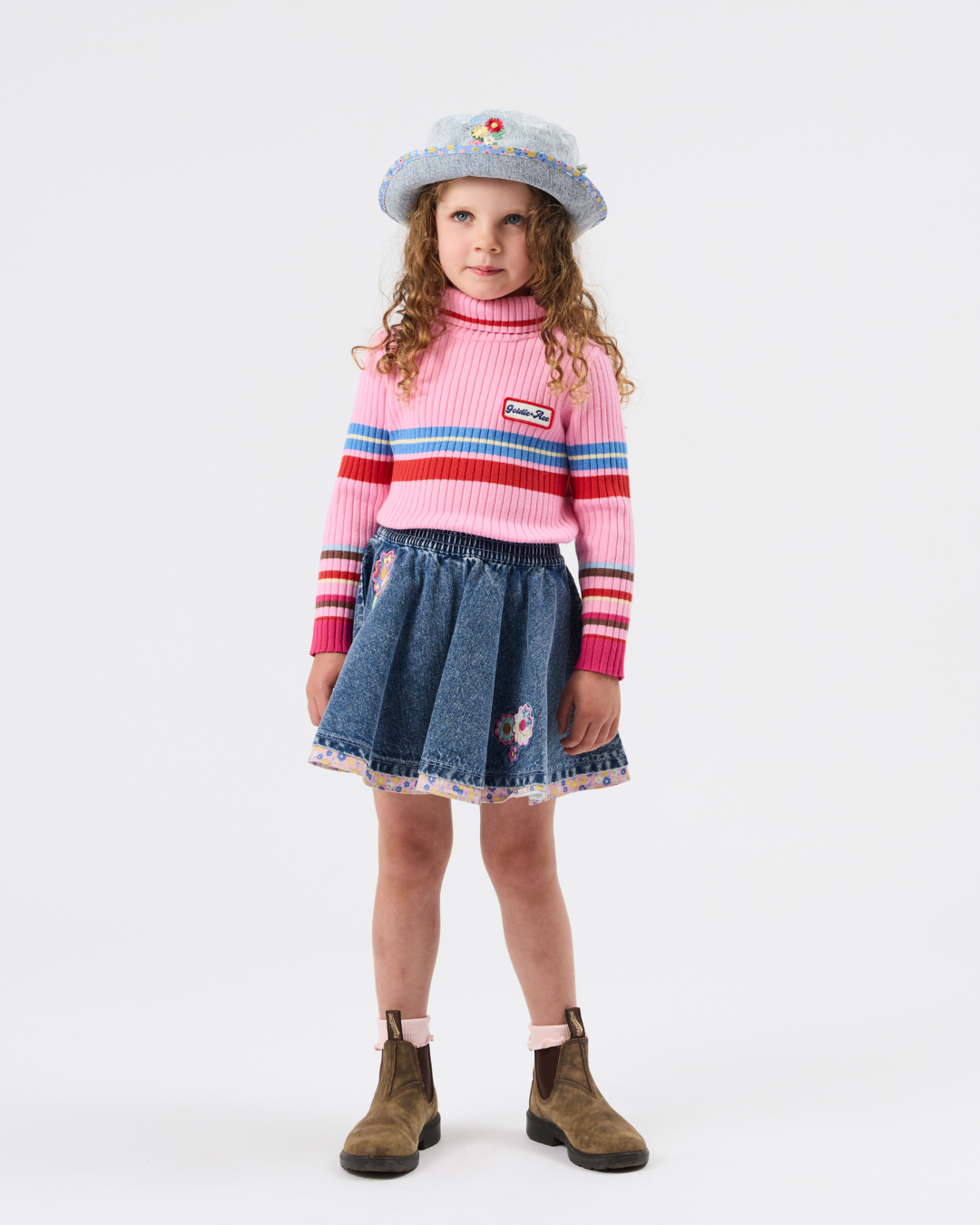 Retro Stripe Roll Neck Knit