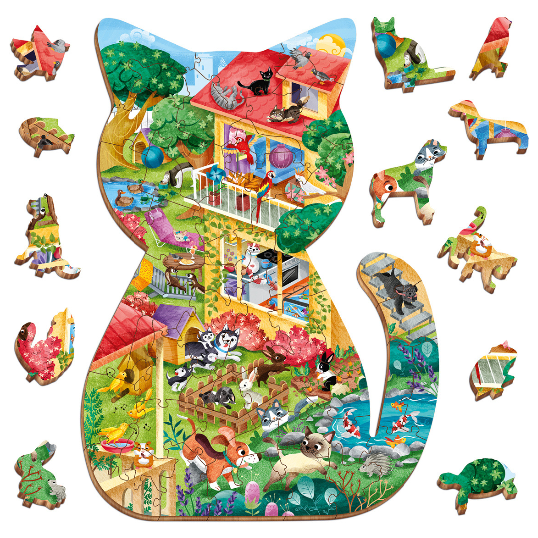 Woody Puzzle Play Set Huisdieren 48pcs