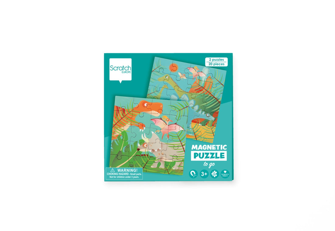 Magnetisch Puzzelboek To Go dinosaurus 2x20pcs