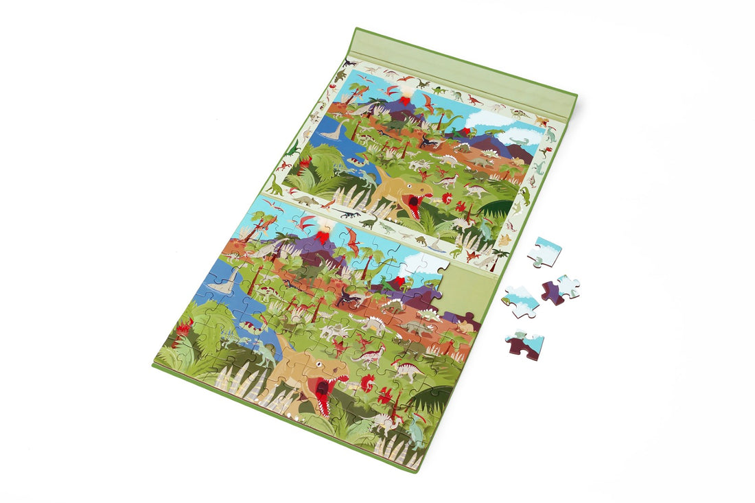 2 In 1 Magnetische Puzzel & Discovery Game Dino 80pcs