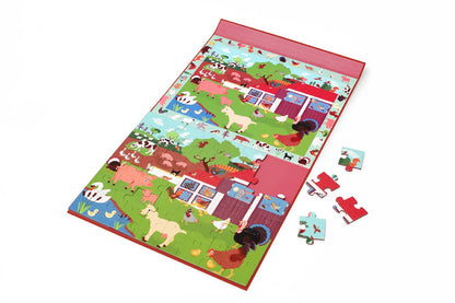 2 In 1 Magnetische Puzzel &amp; Discovery Game Boerderij 48pcs