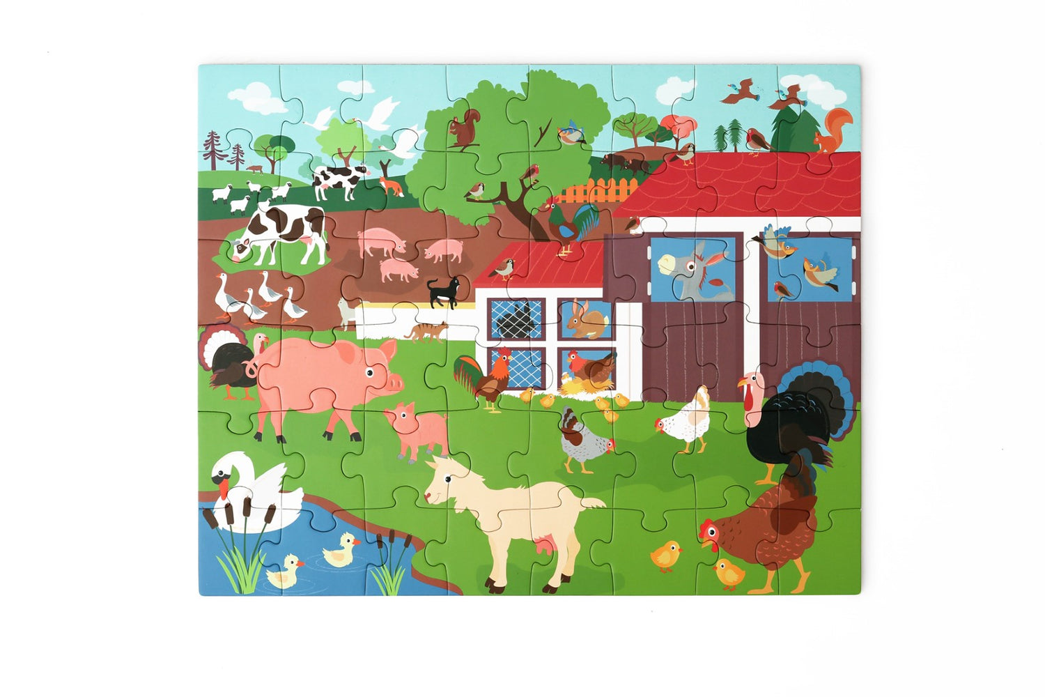 2 In 1 Magnetische Puzzel &amp; Discovery Game Boerderij 48pcs