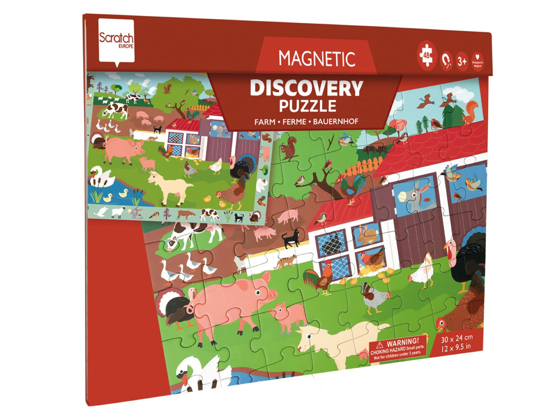 2 In 1 Magnetische Puzzel & Discovery Game Boerderij 48pcs