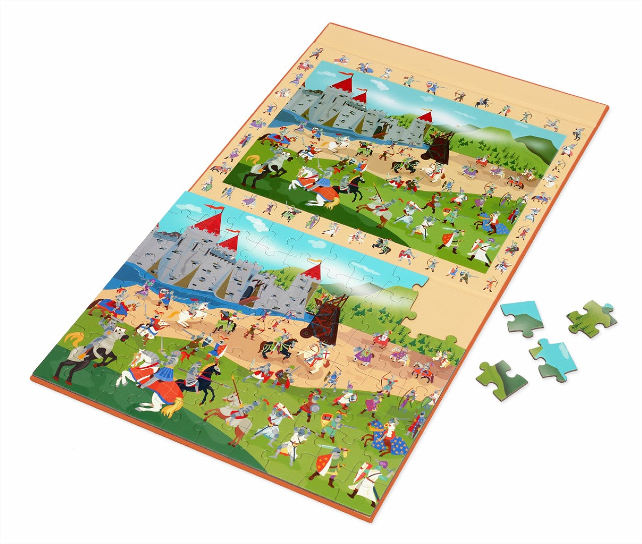 2 In 1 Magnetische Puzzel &amp; Discovery Game Ridders 80pcs