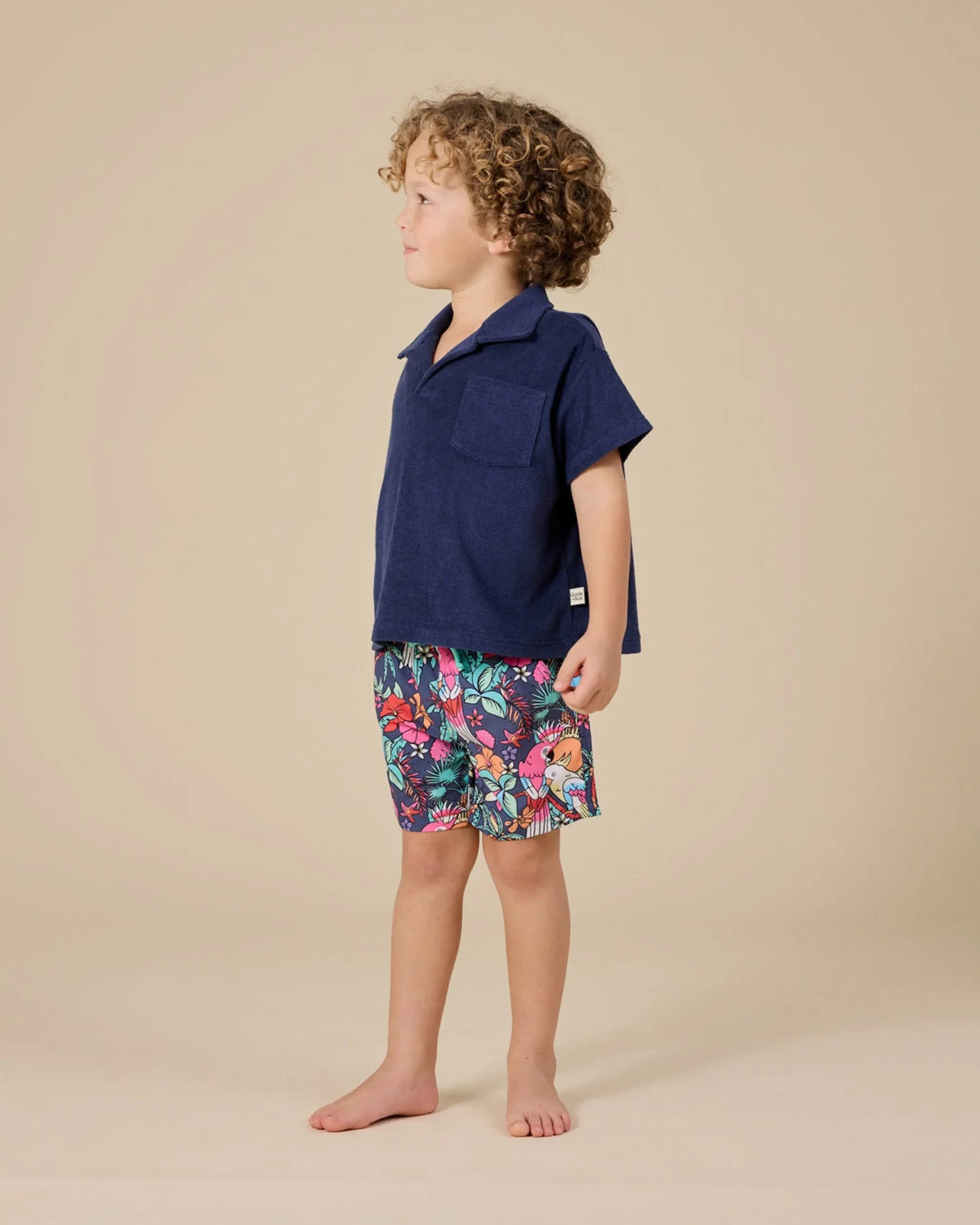 Oversized Terry Polo Navy - Goldie+Ace