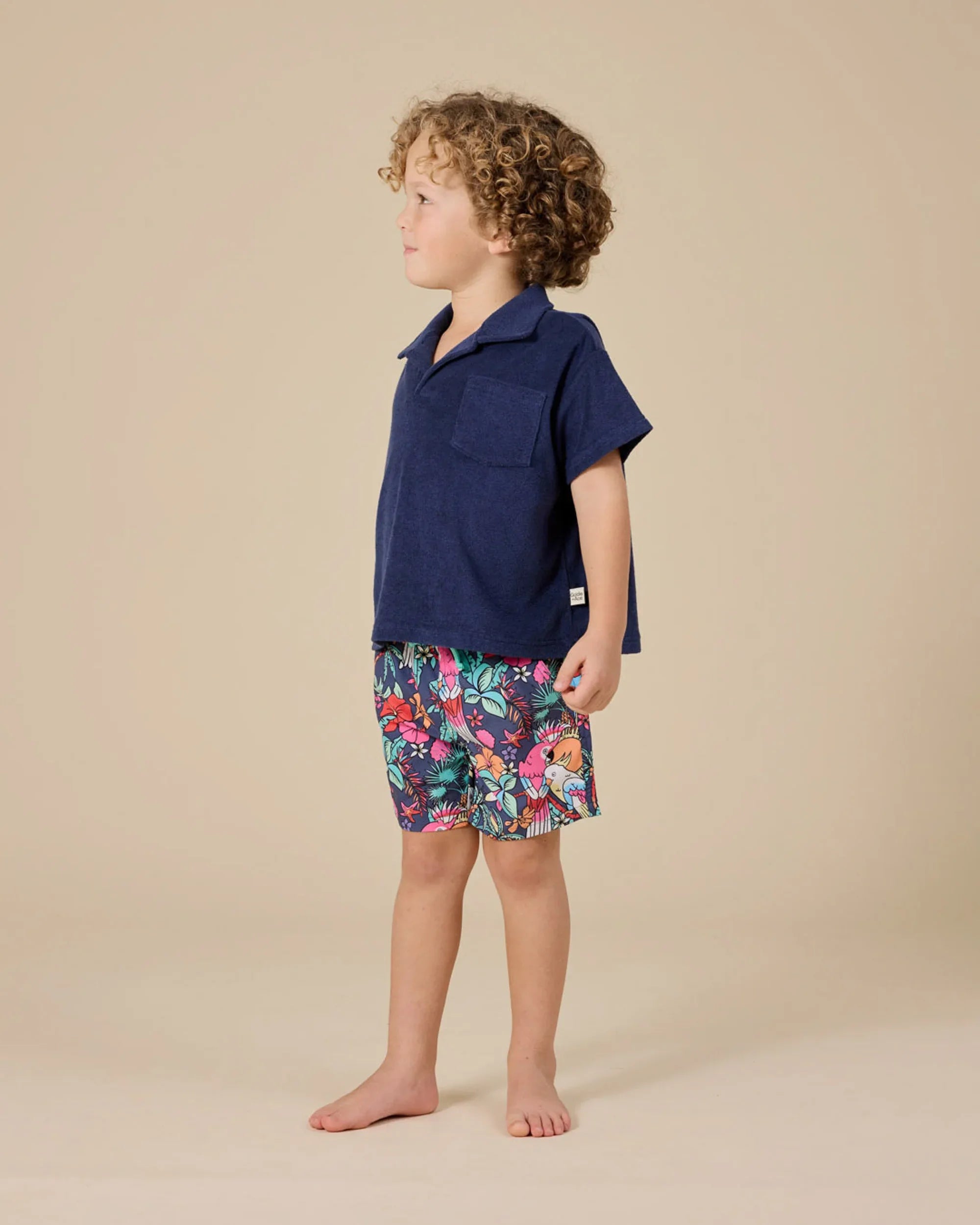 Oversized Terry Polo Navy - Goldie+Ace
