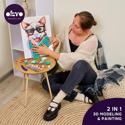 3D Air Clay &amp; Kleuren Op Nummers - Fashion Corgi