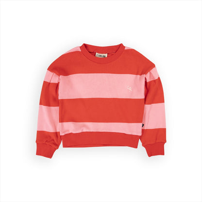 Girls Sweater Stripes Red Pink