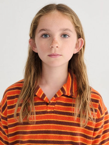 Striped Brick Terry Cloth Polo - Bobo Choses
