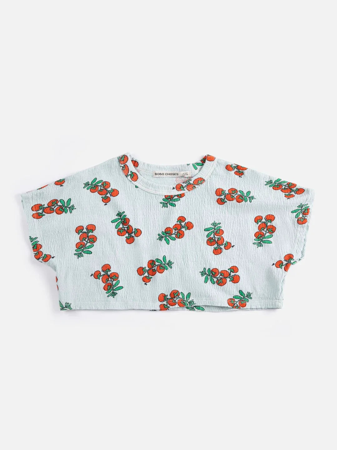 Juicy Tomatoes All Over Cropped T-shirt - Bobo Choses