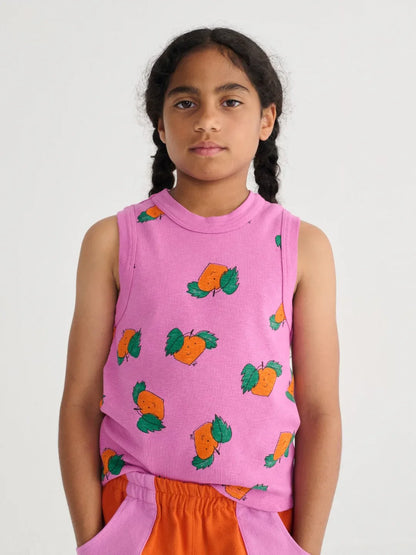 Tangerine All Over Tank Top - Bobo Choses